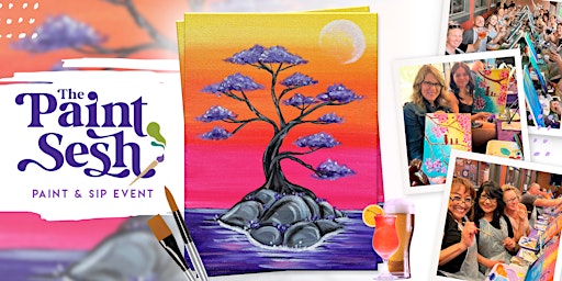 Paint & Sip Painting Event in Cincinnati, OH – “Purple Tree at Sea”  primärbild