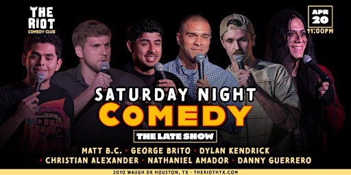 Imagem principal do evento Riot Comedy Club presents Saturday Night Late Show