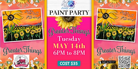 Greater Things Ahead Sunflower Field Canvas Paint Party