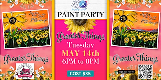 Imagem principal de Greater Things Ahead Sunflower Field Canvas Paint Party