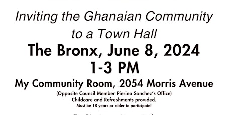 The Bronx - The New York City  Ghanaian Mental Wellbeing Project Town Hall
