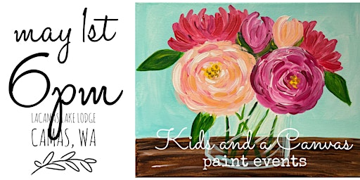 Primaire afbeelding van Kids and a Canvas Paint Event - Mother's Day Bouquet