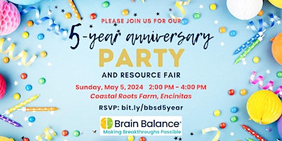 Brain Balance 5-Year Anniversary Party & Resource Fair primary image