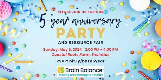 Primaire afbeelding van Brain Balance 5-Year Anniversary Party & Resource Fair