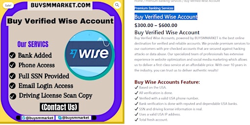 Imagem principal de Buy Wise Accounts 100% Verified Wise account For Sell