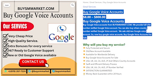 Imagen principal de Buying Google Voice Account Online UK | #Buysmmarket
