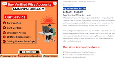 Image principale de Top 1 Sites Buy Verified Wise Accounts