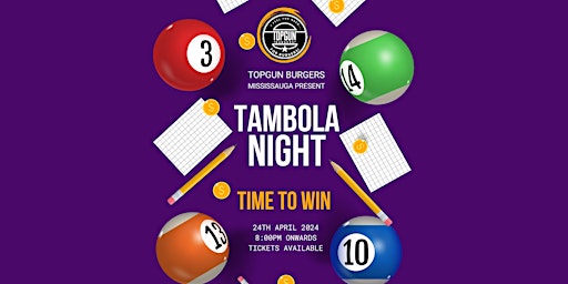 Hauptbild für Bingo/Tambola Night with Top Gun Burgers