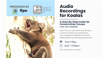 Imagem principal do evento AUDIO RECORDING FOR KOALAS: A Step-By-Step Guide for Conservation Groups