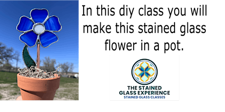DIY stained glass flower with clay pot