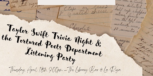 Taylor Swift Trivia Night & TTPD Listening Party primary image