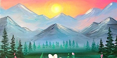 Pink Lush Mountain Sunset - Paint and Sip by Classpop!™ primary image