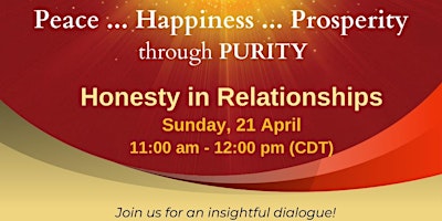 Peace, Honesty and Prosperity through PURITY primary image