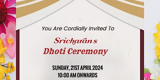 Primaire afbeelding van Sricharan's Dhoti Ceremony