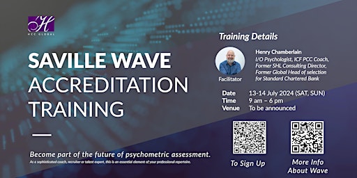 Imagem principal do evento 2024 Saville Wave International Accreditation Training (Hong Kong)