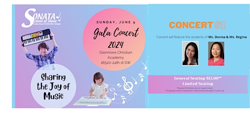 Hauptbild für 2024 Sonata Gala Concert (Concert #1@3:45-5:00pm)- Ms. Donna & Ms. Regina