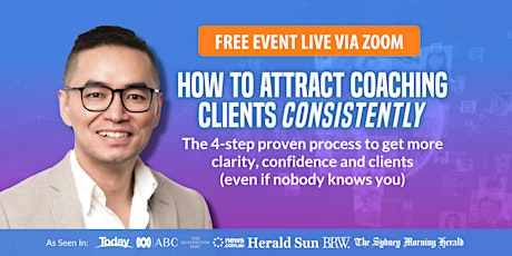 Primaire afbeelding van (Free Zoom Event) How To Attract Coaching Clients Consistently - May 16