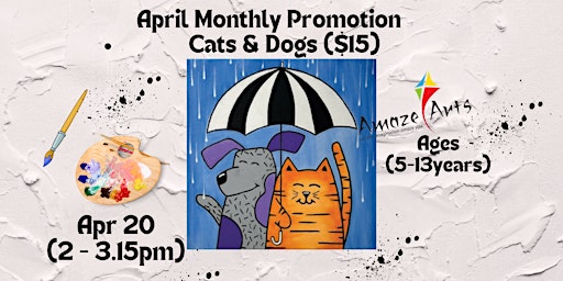 Canvas painting for kids - Cats & Dogs (Monthly Promotion) primary image