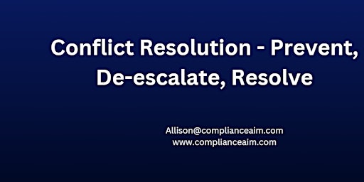 Conflict Resolution - Prevent, De-escalate, Resolve primary image