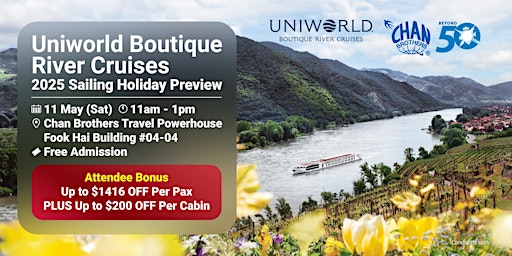 Imagem principal do evento Uniworld Boutique River Cruises 2025 Sailing Holiday Preview