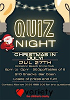 Primaire afbeelding van Quiz Night for Variety WA - Christmas in July!