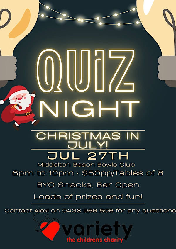 Quiz Night for Variety WA - Christmas in July!