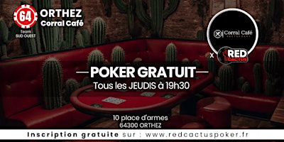 Imagem principal do evento Soirée RedCactus Poker X Corral café à ORTHEZ (64)