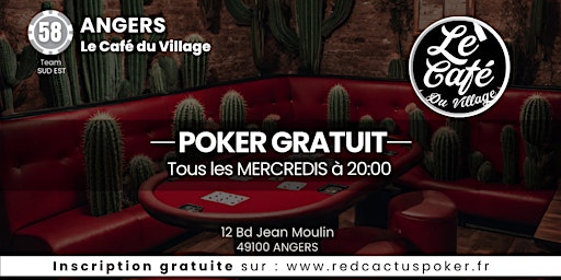 Primaire afbeelding van Soirée RedCactus Poker X Le Café du Village à ANGERS (49)