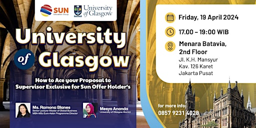 Primaire afbeelding van University of Glasgow Info Session & Alumni Sharing