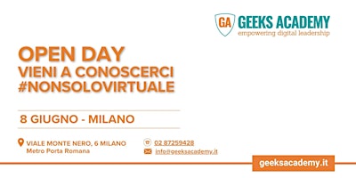 Hauptbild für Open Day Vieni a Conoscerci #nonsolovirtuale - 08/06 Milano
