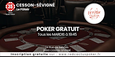 Soirée RedCactus Poker X Le Fûtoir à CESSON-SEVIGNE (35) primary image