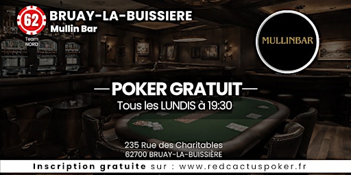 Imagem principal do evento Soirée RedCactus Poker X Mullin Bar à BRUAY-LA-BUISSIERE (62)