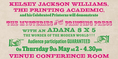 Imagem principal do evento The Mysteries of the Printing Press!