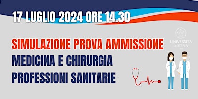 Primaire afbeelding van Simulazione prova ammissione Medicina e Professioni sanitarie USiena LUGLIO