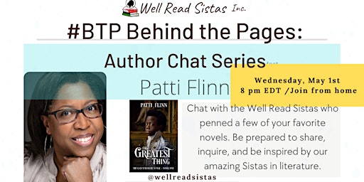 Imagen principal de #BTP Behind The Pages: Author Chat Series / Patti Flinn