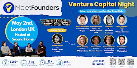 MeetFounders Venture Capital Night (May 2024- London) In-Person Event