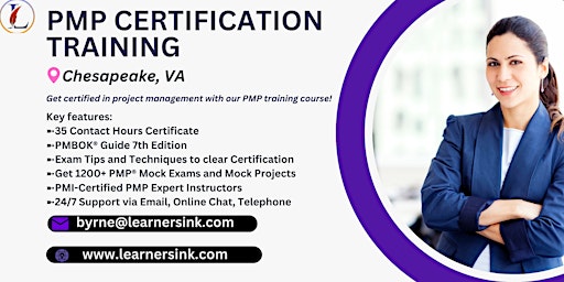 PMP Exam Certification Classroom Training Course in Chesapeake, VA primary image