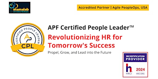 Primaire afbeelding van APF Certified People Leader™  (APF CPL™) Jun 21-22, 2024