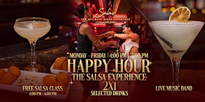 Primaire afbeelding van FREE SALSA CLASS & HAPPY HOUR IN LITTLE HAVANA!