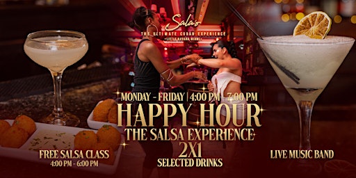 Image principale de FREE SALSA CLASS & HAPPY HOUR IN LITTLE HAVANA!