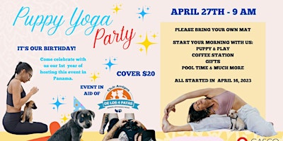 Imagem principal do evento Panama City Puppy Yoga turns 1!