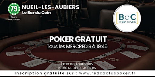 Image principale de Soirée RedCactus Poker X Le Bar du Coin à NUEIL-LES-AUBIERS (79)