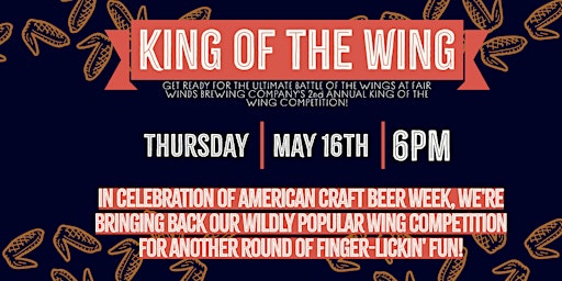 Image principale de 2nd Annual King of the Wing at Fair Winds Brewing Co.