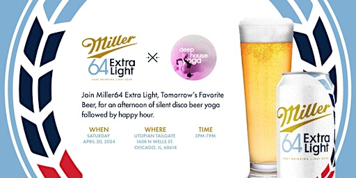 Primaire afbeelding van Rooftop Yoga and Happy Hour with Miller64 Extra Light (GA)