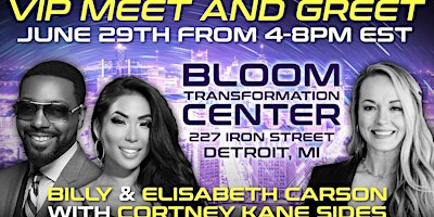 Imagem principal de VIP Meet and Greet, LIVE Podcast, and Q & A with Elisabeth and Billy Carson
