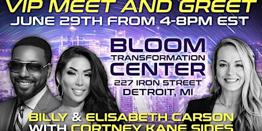 Imagem principal do evento VIP Meet and Greet, LIVE Podcast, and Q & A with Elisabeth and Billy Carson