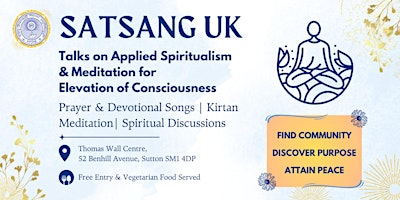 Talks  on Applied Spiritualism & Meditation for  Elevation of Consciousness primary image