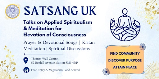 Immagine principale di Talks  on Applied Spiritualism & Meditation for  Elevation of Consciousness 