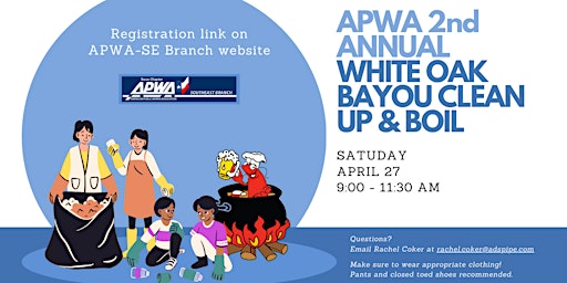 Primaire afbeelding van APWA 2nd Annual YP White Oak Bayou Cleanup and Boil