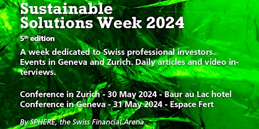 Imagen principal de Sustainable Solutions Week - conference Geneva 31 May 2024